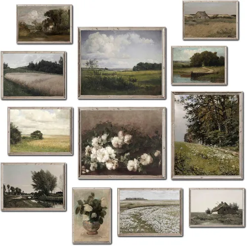 Vista 10 de MAZUKO 15 piezas de decoración de pared boho – Arte de pared moderno de mediados de siglo, pósteres boho, pósteres para la estética