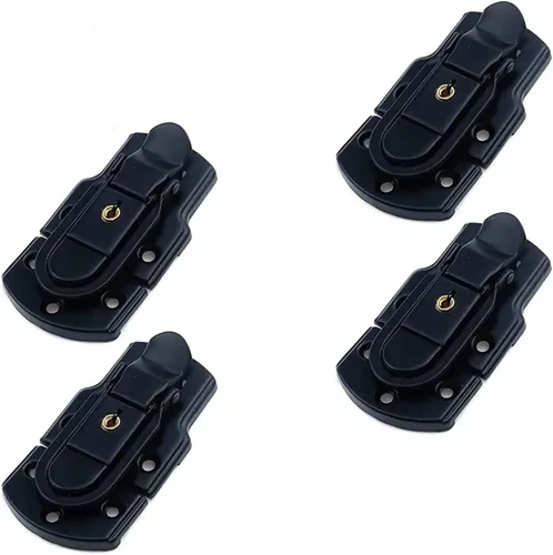 Vista 12 de MY MIRONEY 4 Piezas Abrazaderas de Palanca con Pestillo con Resorte de Acero Inoxidable Pestillos de Cierre Negro con Tornillos para Cajas