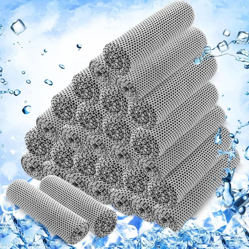 Vista 9 de Hosuly Paquete de 30 Toallas Refrescantes, 40"x12" Hielo Transpirables Suaves Frías Paño de Sudor Microfibra Paños de Entrenamiento para Gimnasio