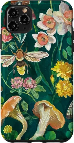 Vista 12 de Funda Boho Bee Greenery Luna Moth Vintage Botanical Mushroom para iPhone 13 Pro