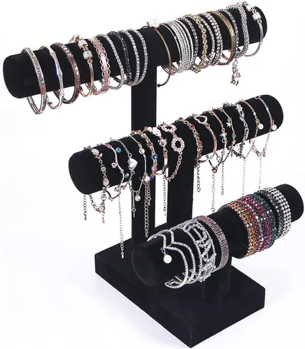 Vista 2 de ByKen Jewelry Soporte de exhibición desmontable para pulsera en T, organizador de pulsera, soporte para pulsera, soporte de exhibición de joyas