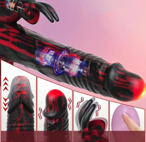 Vista 3 de Realistic Thrusting Vibrator Sex Toy with Remote Control VU79979