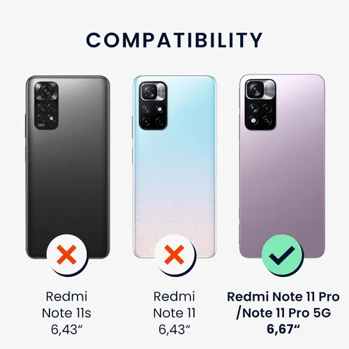 Vista 6 de kwmobile - Funda compatible con Xiaomi Redmi Note 11 Pro/Note 11 Pro (5G) / Note 12 Pro (4G), funda protectora de silicona TPU suave y delgada