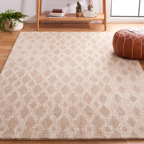 Vista 7 de SAFAVIEH Abstract Collection - Alfombra decorativa, 2 x 3 pies, marfil y azul, lana hecha a mano, ideal para zonas de alto tráfico en entrada, sala