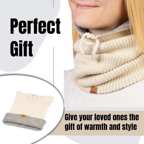 Vista 22 de Baby Alpaca Neck Warmer, Unisex Winter Warmer Hat, Neck Gaiter Scarf