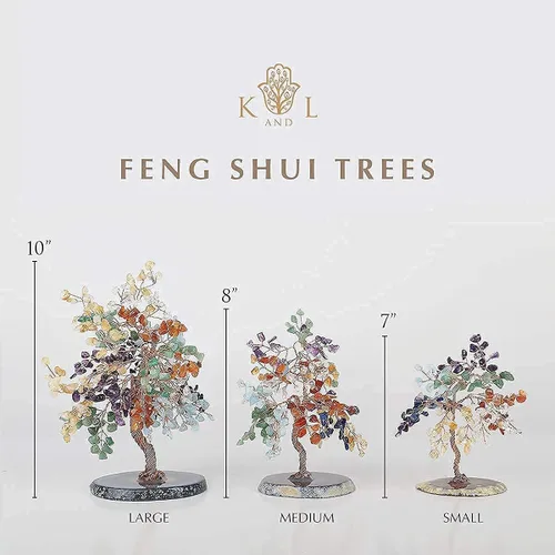 Vista 9 de KARMA AND LUCK, Invigorate Feng Shui Árbol de la Vida Decoración del Hogar con piedras preciosas reales, envuelto a mano con alambre de cobre sobre