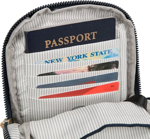 Vista 9 de Travelon Bolsa cruzada para teléfono antirrobo para mujer, Zafiro, talla única , Travelon Bolso bandolera antirrobo para teléfono