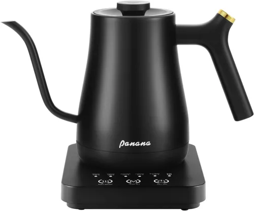 Vista 8 de Panana Hervidor eléctrico, hervidor eléctrico de cuello de cisne, control de temperatura con pantalla LCD, hervidor de té para verter sobre café