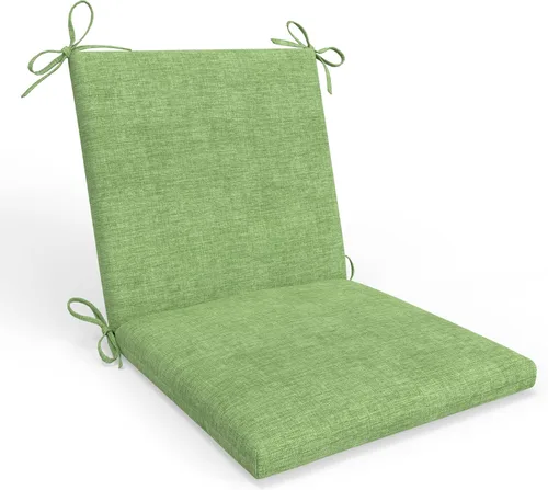 Vista 7 de Pillow Perfect 1 cojín sólido para asiento de silla con respaldo sólido para interior/exterior con lazos, esquinas redondeadas, asiento profundo