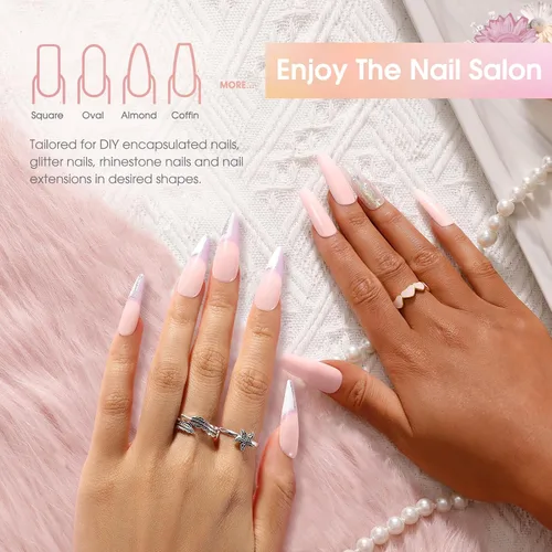 Vista 3 de ROSALIND Pink Poly Gel de uñas de 2 onzas, gel de extensión de polietileno nude para uñas natural constructor de uñas, gel rosa, extensión