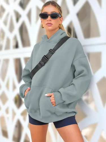 Vista 23 de AUTOMET Sudaderas de gran tamaño con capucha de forro polar para mujer, camisas de manga larga, sudaderas con bolsillo para otoño 2025
