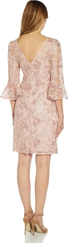 Vista 3 de Adrianna Papell Vestido tubo bordado rosa para mujer