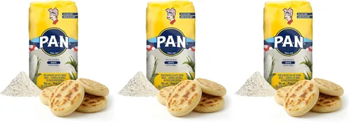 Vista 10 de P.A.N. Harina de Maíz Blanco - Harina Precocida sin Gluten y Kosher para Arepas, 1 kg (35 oz / 2 lb 3.3 oz)
