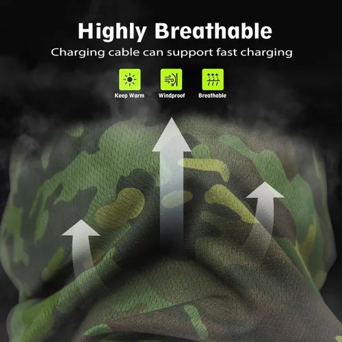 Vista 4 de Máscara facial de camuflaje militar, bandana, pasamontañas, capucha para hombres y mujeres, entrenamiento táctico, ciclismo, esquí, resistente al