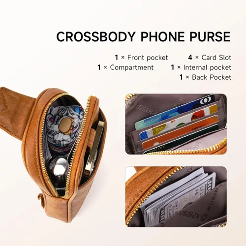 Vista 2 de APHISON Small Sling Bag Fanny Packs Phone Purse Crossbody Bags for Women Chest Bag Vegan Leather