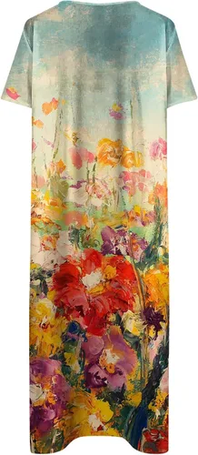 Vista 3 de Camiseta de mujer con estampado de manga corta y entrecruzada flexible