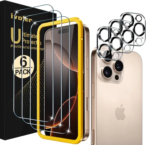 Vista 13 de ivoler Paquete de 3 + 3 protectores de pantalla de vidrio templado para iPhone Air de 6.5 pulgadas con protector de lente de cámara con marco