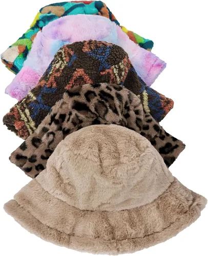 Vista 7 de Zando Gorro de pescador de piel sintética para invierno, suave, mullido