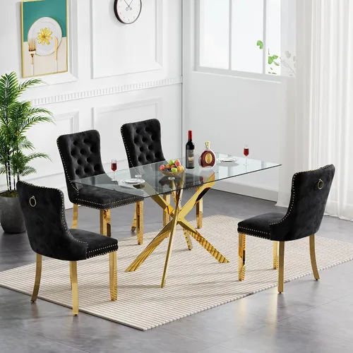 Vista 88 de Juego de mesa de comedor de cristal plateado moderno de 47 pulgadas para 2, juego de mesa de comedor de cocina redonda de 3 piezas con patas