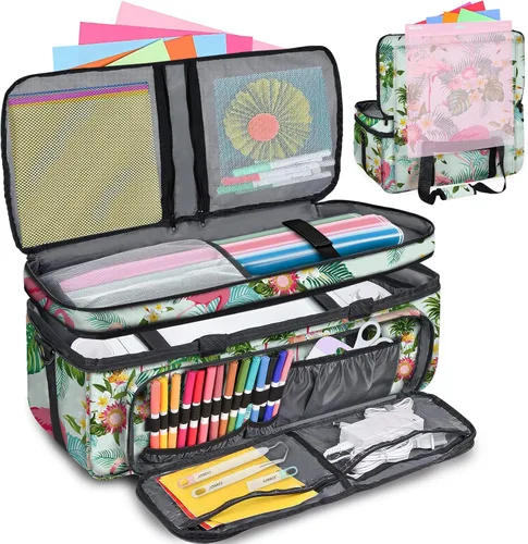 Vista 14 de IMAGINING Estuche de transporte para Cricut Maker 3, Maker 4, Bolsa de máquina de doble capa con cubierta para Cricut Explore 4, Explore 3, Explore