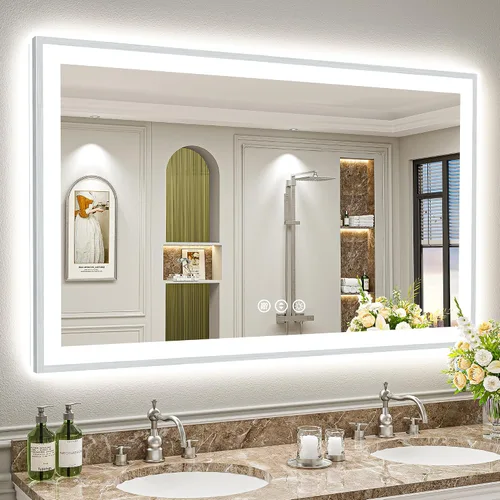 Vista 32 de 24x32 LED Bathroom Mirror, Backlit & Front Lit Lighted Mirror Retroiluminado+luz frontal