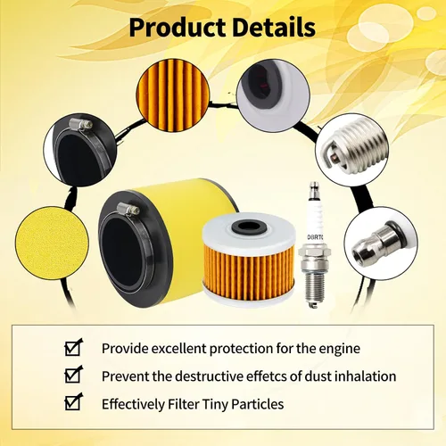 Vista 4 de TIANYAN 17254-HN5-670 Filtro de aire con filtro de aceite/kits de bujías de repuesto para Honda Rancher TRX350FE TRX350TE TRX350TM 2000-2006