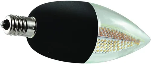 Vista 2 de Euri Lighting - Foco de llama parpadeante, ECA9.5-2120fcb, candelabro decorativo CA9.5 con base E12, blanco cálido 1800K, no regulable, 1W