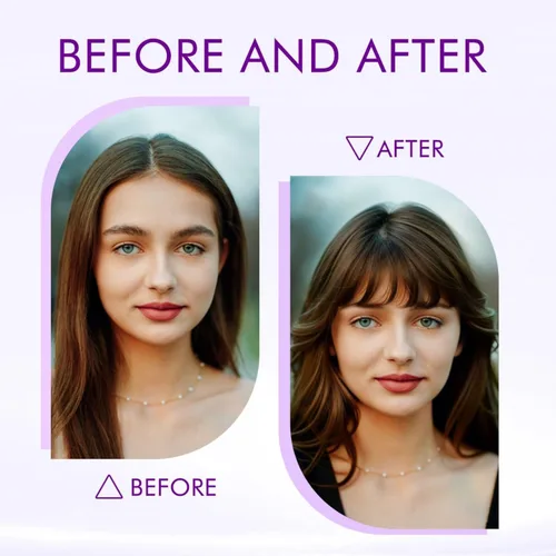 Vista 5 de 100% Real Human Hair Extensions Wispy 18# Hair Clip on bangs for women Fringe with Temples Hairpieces Faux Bangs for Daily Wear