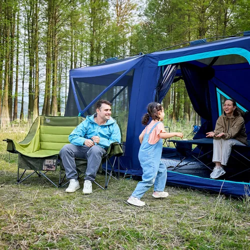 Vista 2 de Timber Ridge Silla de Campamento Doble, Sofá de Campamento Plegable para Exteriores de Servicio Pesado, Sillas de Campamento Loveseat Perfectas