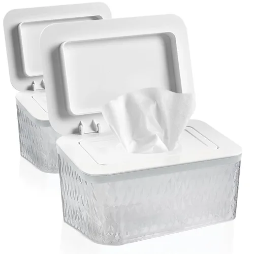 Vista 8 de Dispensador de toallitas húmedas para bebés, contenedor de toallitas húmedas de mayor capacidad, contenedor de toallitas para baño, mantiene