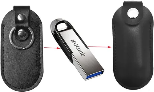 Vista 2 de 2 unids Dermis USB caja de almacenamiento cubierta de cuero para unidad flash USB fácil almacenamiento (elipsoid)