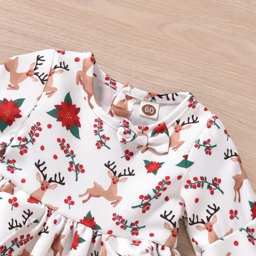 Vista 4 de MINIFEIKO Conjunto de 2 camisetas de manga con volantes y pantalones para niña