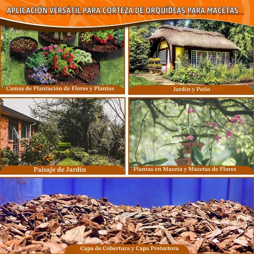 Vista 6 de AVALUTION Corteza para macetas de orquídeas: corteza de orquídea orgánica de 3 cuartos para plantas, todos los chips de madera de corteza de pino