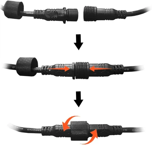 Vista 3 de Cable de cable de extensión de 6.6FT para la barra ligera estroboscópica del vehículo LED del asesor de tráfico de advertencia del LED