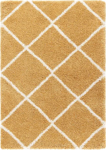 Vista 125 de SAFAVIEH Hudson Shag Collection - Alfombra decorativa de 2 x 3 pies, color beige y marfil, diseño moderno de enrejado, no desprende pelusa
