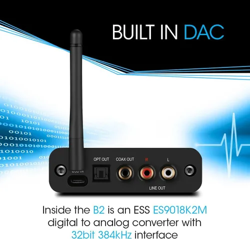 Vista 4 de Receptor de audio Bluetooth de alta fidelidad B2 LDAC aptX HD para estéreo