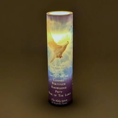 Vista 7 de Vela de oración devocional sin llama LED azul del Espíritu Santo