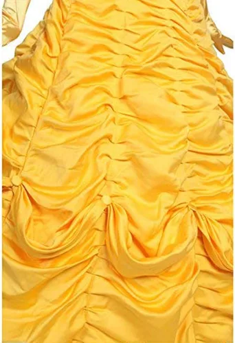 Vista 7 de Ainiel Disfraz de princesa para mujer vestido de satén amarillo Amarillo
