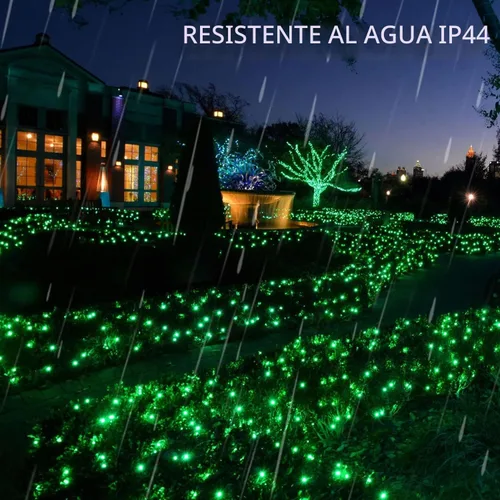 Vista 3 de Dazzle Bright Paquete de 2 tiras solares de Navidad verdes de 400 LED de 132 pies para exteriores, funciona con energía solar del día de San