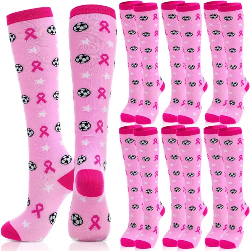 Vista 8 de Geyoga 2/4/6/12/24/48 pares de calcetines de fútbol rosa