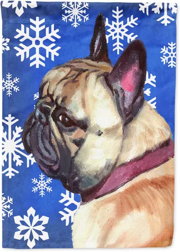 Vista 38 de Caroline's Treasures SC9374GF Bulldog English Snow flakes Holiday Garden Flag Buzón Bandera decorativa para patio exterior, patio, obras de arte