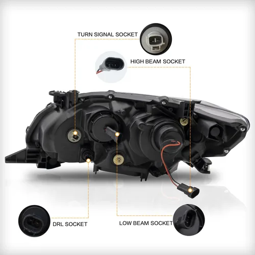 Vista 5 de VLAND Compatible con el conjunto de faros delanteros Toyota Corolla 2011 2012 2013 (no para modelos COROLLA LE)