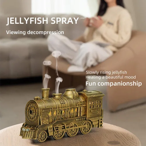 Vista 4 de Difusores de aire de tren de vapor para el hogar, humidificador de aromaterapia y difusor de aceites esenciales, difusor de aromaterapia silencioso