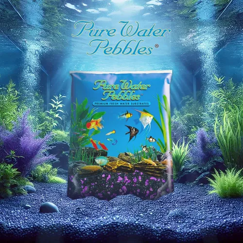 Vista 4 de Pure Water Pebbles Blakberry Glo - Grava de acuario – 5 libras – No tóxico, no destiñe, sustrato vibrante para acuarios, terrarios, estanques