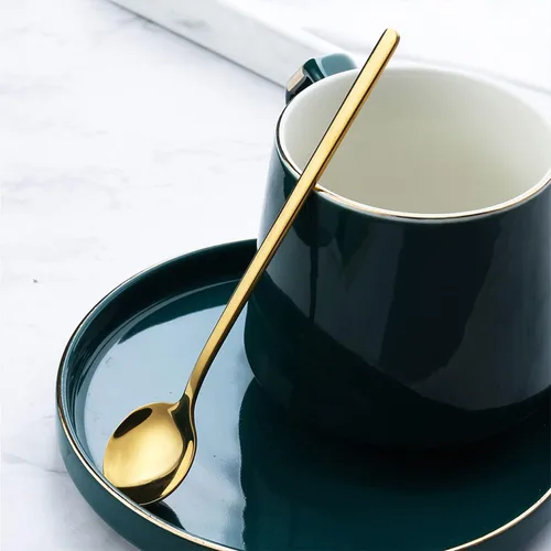 Vista 5 de Paquete de 4 cucharas de café de acero inoxidable, cucharas agitadoras de 6.7 pulgadas, cucharas de cóctel para café, té, postre, pastel, helado