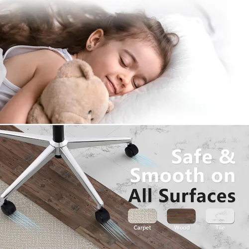 Vista 8 de Silla de oficina ajustable, silla de computadora ergonómica con soporte lumbar y reposacabezas, silla ejecutiva de respaldo alto con función