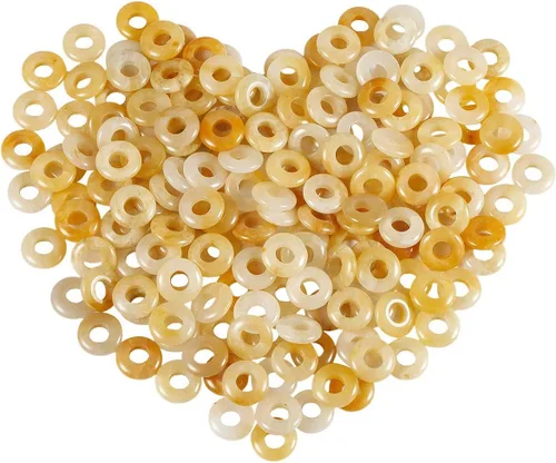 Vista 6 de rockcloud Cuentas sueltas con forma de corazón de Rondelle con forma de agujero grande, para pulseras europeas para hacer joyas