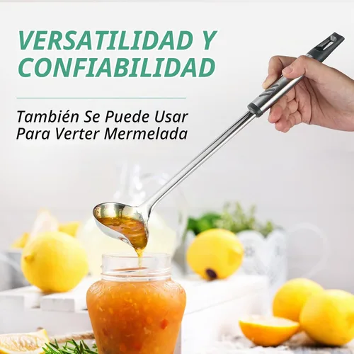 Vista 5 de Cucharón de salsa con boquilla, cucharón de vertido pequeño de metal