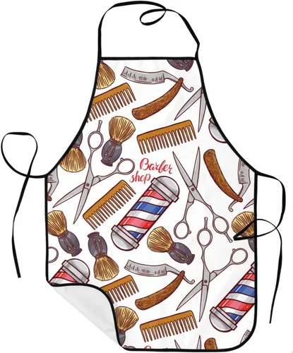 Vista 20 de Sigouyinei Delantales para mujeres con bolsillos, delantal para hombres, delantal adecuado para chefs camareros, técnicos de uñas para hornear