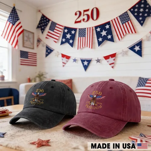 Vista 3 de Camiseta personalizada del 250 aniversario de Estados Unidos, camiseta patriótica veterana con juego de gorra, regalo para soldados retirados